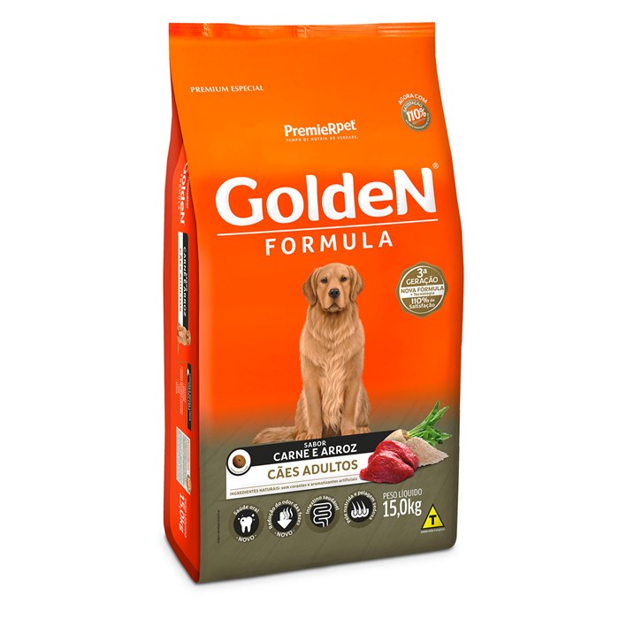 Ração Golden Fórmula Cães Adultos Carne e Arroz 15,0 kg