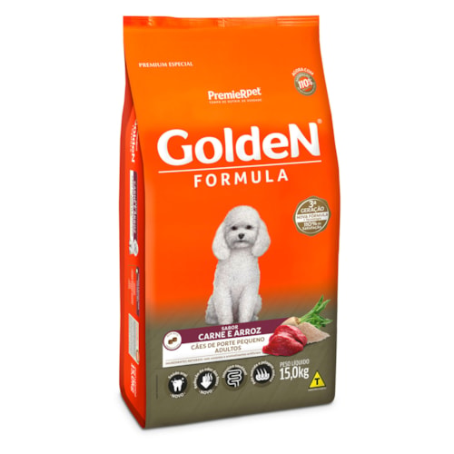 Ração Golden Formula Cães Adultos Porte Pequeno Mini Bits Sabor Carne e Arroz 15kg - imagem adicional