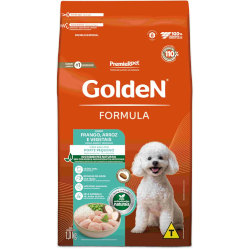 Ração Golden Formula Cães Adultos Porte Pequeno Mini Bits Sabor Frango, Arroz e Vegetais 1kg