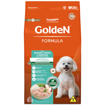 Ração Golden Formula Cães Adultos Porte Pequeno Mini Bits Sabor Frango e Arroz 10,1kg