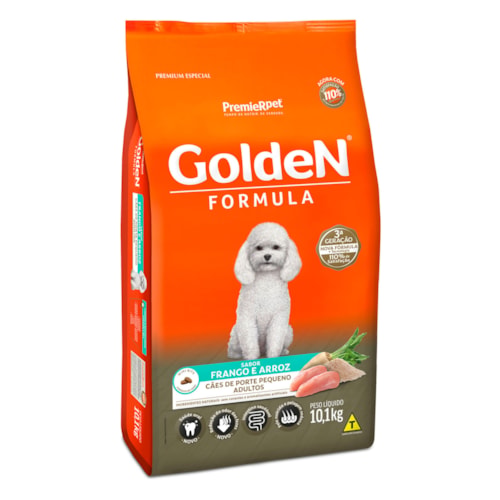 Ração Golden Formula Cães Adultos Porte Pequeno Mini Bits Sabor Frango e Arroz 10,1kg - imagem adicional