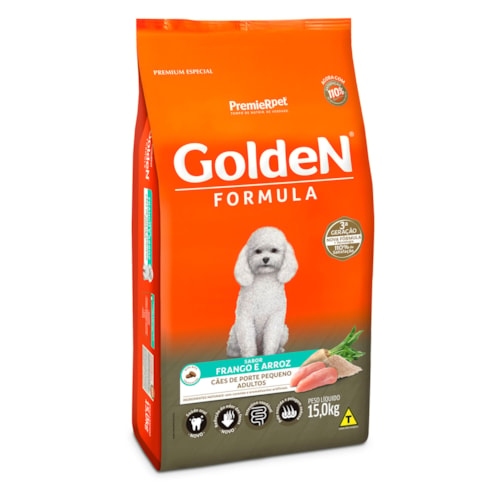 Ração Golden Formula Cães Adultos Porte Pequeno Mini Bits Sabor Frango e Arroz 15kg - imagem adicional