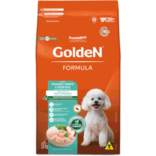 Ração Golden Formula Cães Adultos Porte Pequeno Mini Bits Sabor Frango e Arroz 3kg