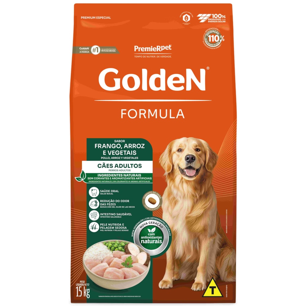 Ração Golden Formula Cães Adultos Sabor Frango e Arroz 15kg