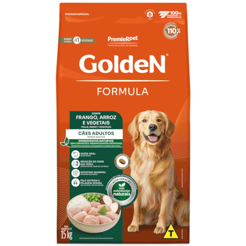 Ração Golden Formula Cães Adultos Sabor Frango e Arroz 15kg