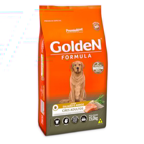 Ração Golden Fórmula Cães Adultos Salmão e Arroz 15,0 kg