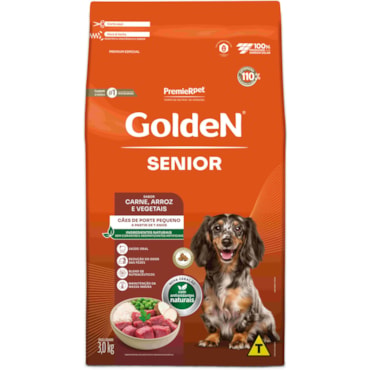 Ração Golden Formula Cães Adultos Senior Porte Pequeno Mini Bits Sabor Carne e Arroz 3kg - imagem adicional