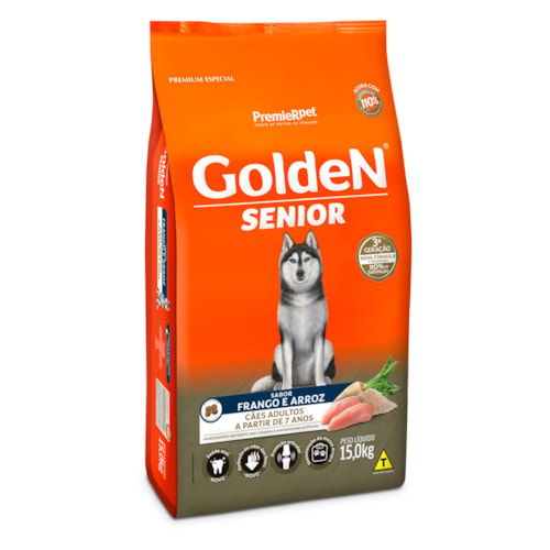 Ração Golden Formula Cães Adultos Senior Sabor Frango e Arroz 15kg - imagem adicional