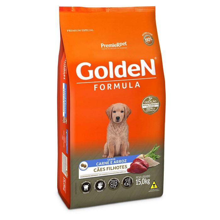 Ração Golden Fórmula Cães Filhotes Carne e Arroz 15,0 kg