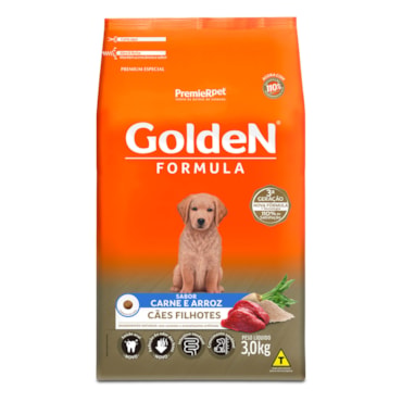 Ração Golden Fórmula Cães Filhotes Carne e Arroz 3,0 kg - imagem adicional