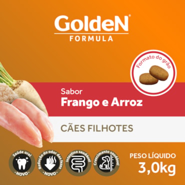 Ração Golden Fórmula Cães Filhotes Frango e Arroz 3,0 kg - imagem adicional