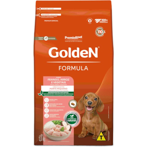 Ração Golden Formula Cães Filhotes Porte Pequeno Mini Bits Sabor Frango e Arroz 1kg - imagem adicional