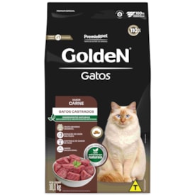Ração Golden Formula Gatos Adultos Castrados Sabor Carne 10,1kg - imagem adicional