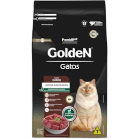 Ração Golden Formula Gatos Adultos Castrados Sabor Carne 3kg - imagem adicional