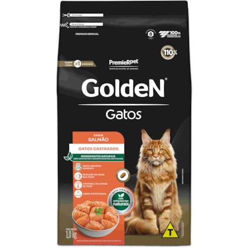 Ração Golden Formula Gatos Adultos Castrados Sabor Salmão 1kg