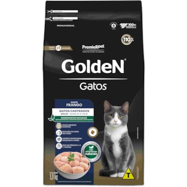 Ração Golden Formula Gatos Adultos Castrados Sabor Senior Frango 1kg - imagem adicional