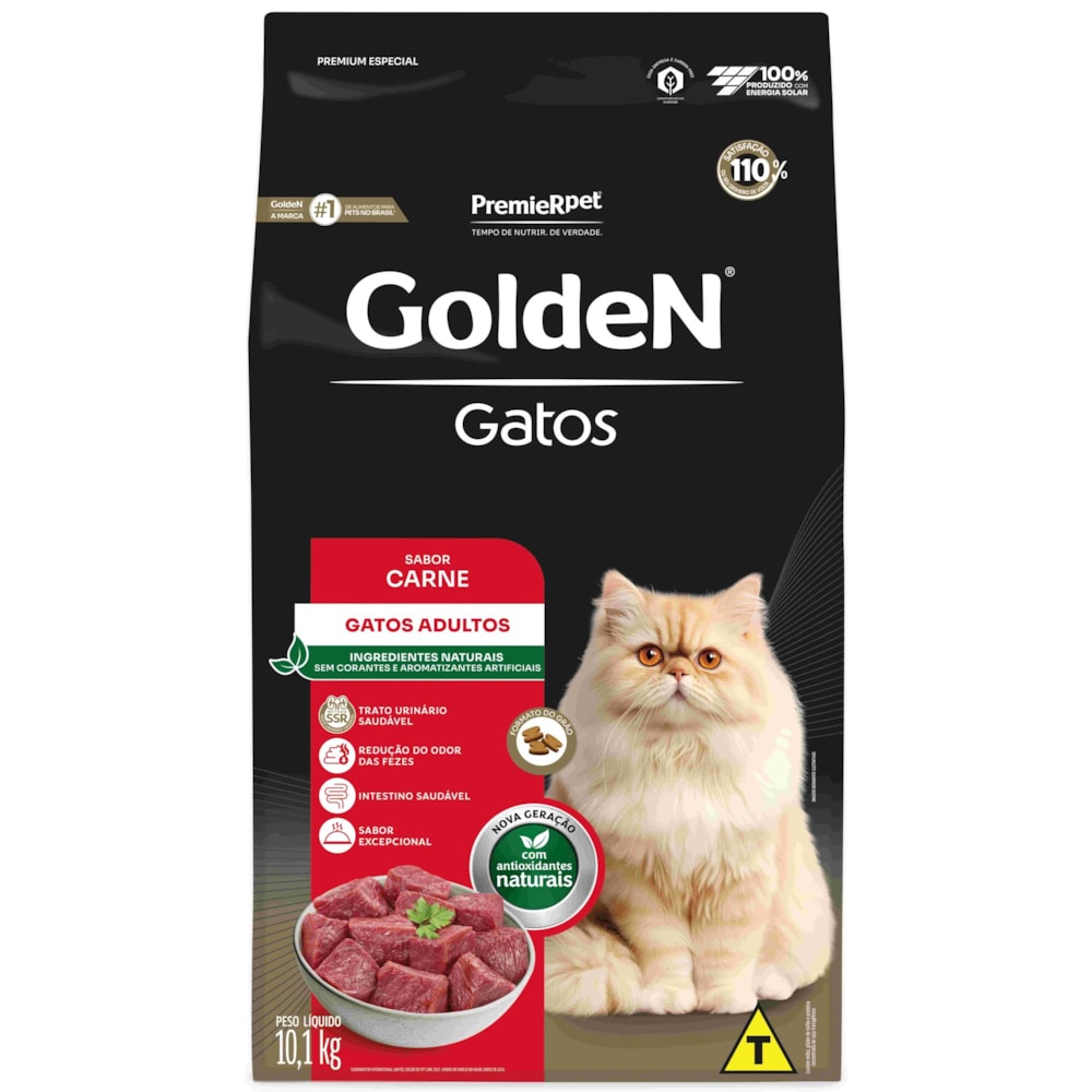 Ração Golden Formula Gatos Adultos Sabor Carne 10,1kg