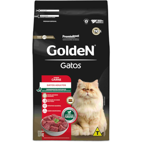 Ração Golden Formula Gatos Adultos Sabor Carne 1kg