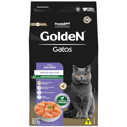 Ração Golden Formula Gatos Adultos Sabor Salmão 10,1kg - imagem adicional
