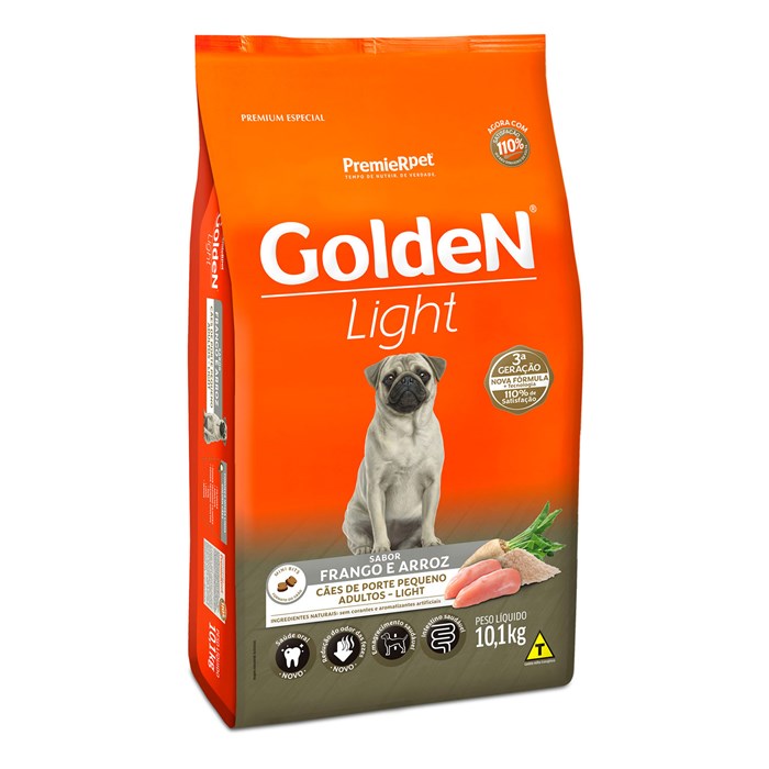 Ração Golden Fórmula Light Mini Bits Cães Adultos Raças Pequenas Frango e Arroz 10,1 kg