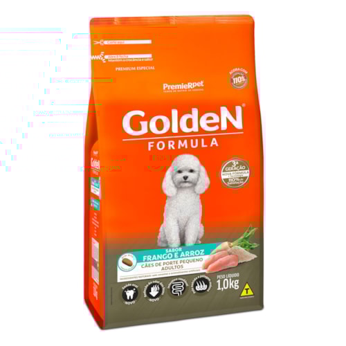 Ração Golden Fórmula Mini Bits Cães Adultos Raças Pequenas Frango e Arroz 1,0 kg