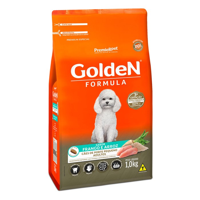 Ração Golden Fórmula Mini Bits Cães Adultos Raças Pequenas Frango e Arroz 1,0 kg