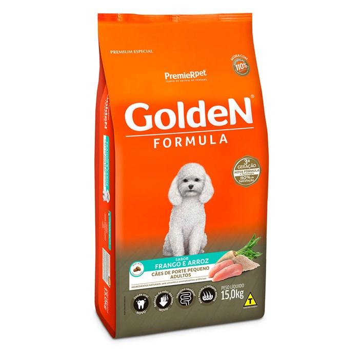 Ração Golden Fórmula Mini Bits Cães Adultos Raças Pequenas Frango e Arroz 15,0 kg