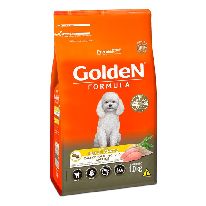 Ração Golden Fórmula Mini Bits Cães Adultos Raças Pequenas Peru e Arroz 1,0 kg
