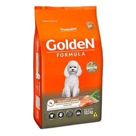 Ração Golden Fórmula Mini Bits Cães Adultos Raças Pequenas Salmão e Arroz 10,1 kg