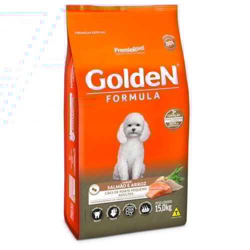 Ração Golden Fórmula Mini Bits Cães Adultos Raças Pequenas Salmão e Arroz 15,0 kg