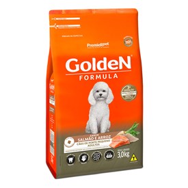 Ração Golden Fórmula Mini Bits Cães Adultos Raças Pequenas Salmão e Arroz 3,0 kg