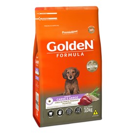 Ração Golden Fórmula Mini Bits Cães Filhotes Raças Pequenas Carne e Arroz 3,0 kg