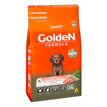 Ração Golden Fórmula Mini Bits Cães Filhotes Raças Pequenas Frango e Arroz 1,0 kg