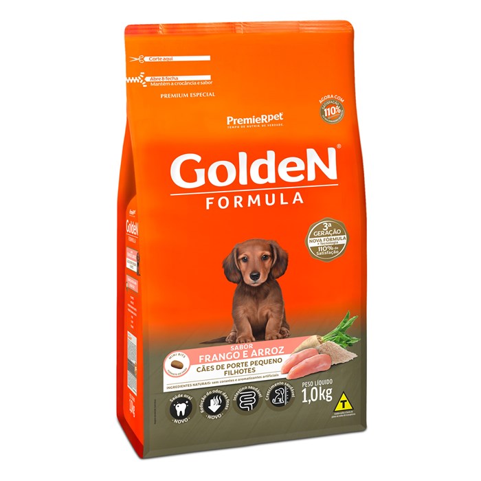 Ração Golden Fórmula Mini Bits Cães Filhotes Raças Pequenas Frango e Arroz 1,0 kg