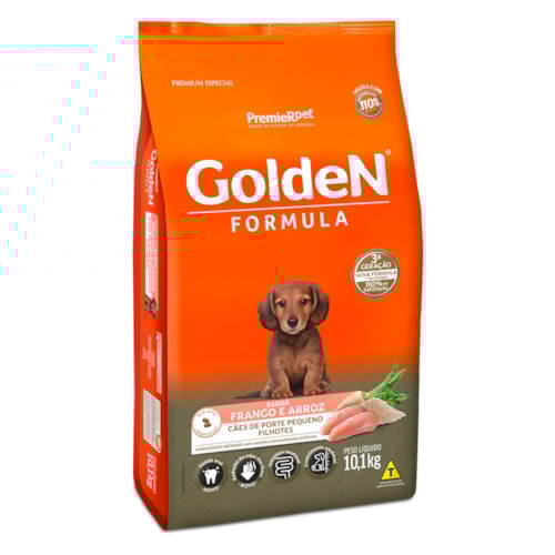 Ração Golden Fórmula Mini Bits Cães Filhotes Raças Pequenas Frango e Arroz 10,1 kg