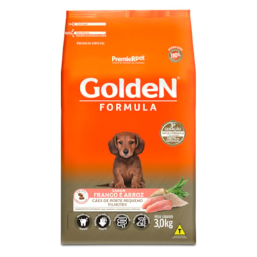 Ração Golden Fórmula Mini Bits Cães Filhotes Raças Pequenas Frango e Arroz 3,0 kg - imagem adicional