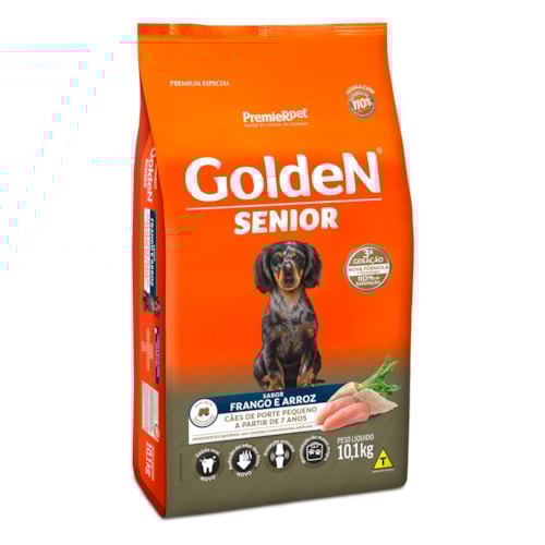 Ração Golden Fórmula Mini Bits Cães Sênior Raças Pequenas Frango e Arroz 10,1 kg
