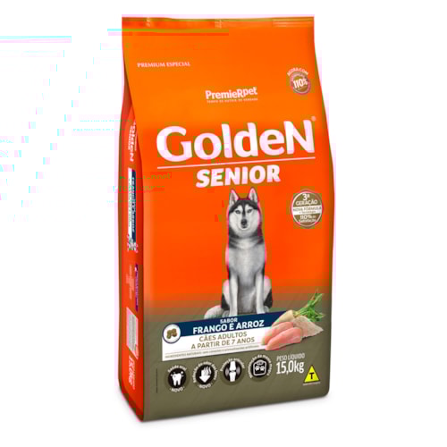 Ração Golden Fórmula para Cães Sênior Sabor Frango e Arroz 15kg 