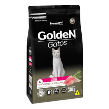 Ração Golden Gatos Adultos Castrados Peixe 10,1 kg