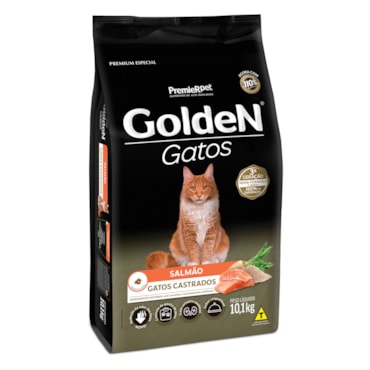 Ração Golden Gatos Adultos Castrados Salmão 10,1 kg