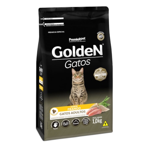 Ração Golden Gatos Adultos Frango 1,0 kg