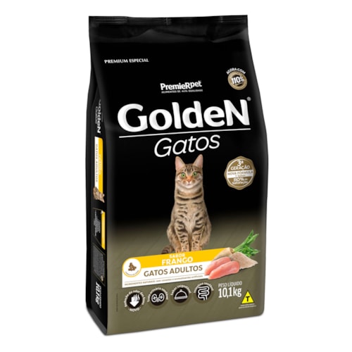Ração Golden Gatos Adultos Frango 10,1 kg