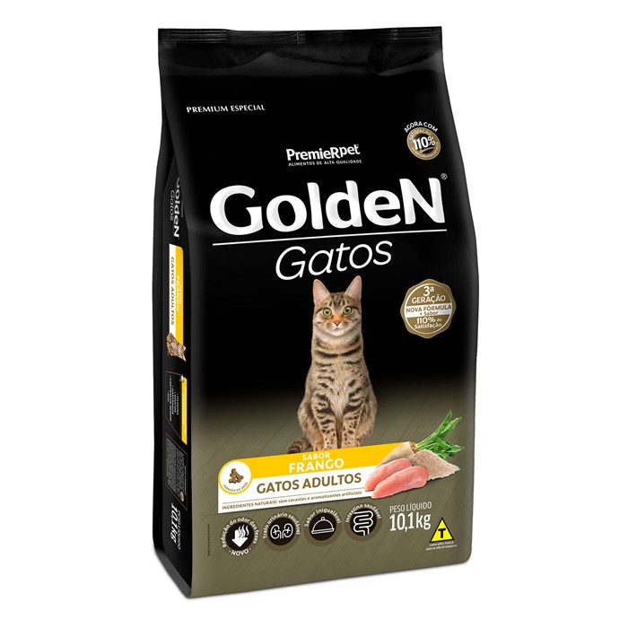 Ração Golden Gatos Adultos Frango 10,1 kg