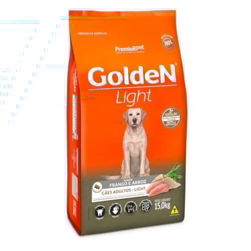 Ração Golden Light para Cães Adultos Sabor Frango e Arroz 15kg