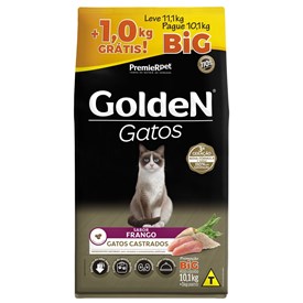 Ração Golden para Gatos Castrados Carne Big 11,1KG