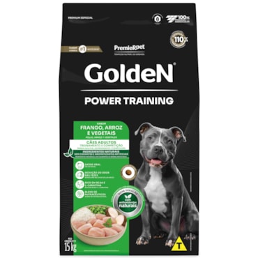 Ração Golden Power Cães Adultos Training Sabor Frango e Arroz 15kg
