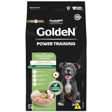 Ração Golden Power Cães Filhotes Training Sabor Frango e Arroz 15kg - imagem adicional
