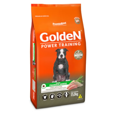 Ração Golden Power Training Cães Adultos Sabor Frango e Arroz 15kg