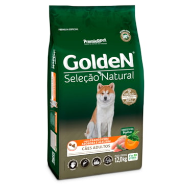 Ração Golden Seleção Natural Cães Adultos Abóbora e Alecrim 12,0 kg