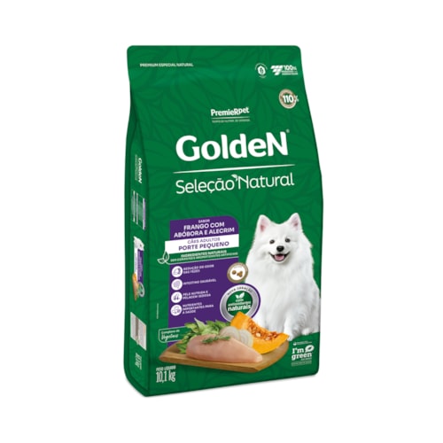 Ração Golden Seleção Natural Cães Adultos de Raças Pequenas Frango Abóbora e Alecrim 10,0 kg - imagem adicional